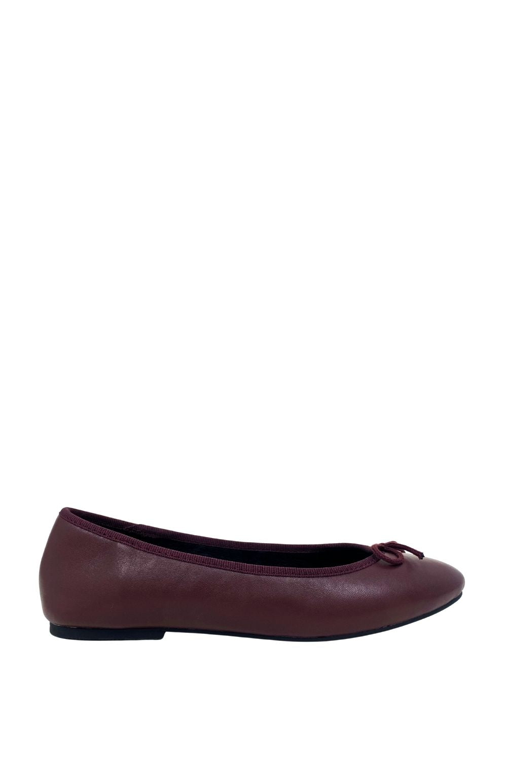 Rosie Leather Flats - Burgundy