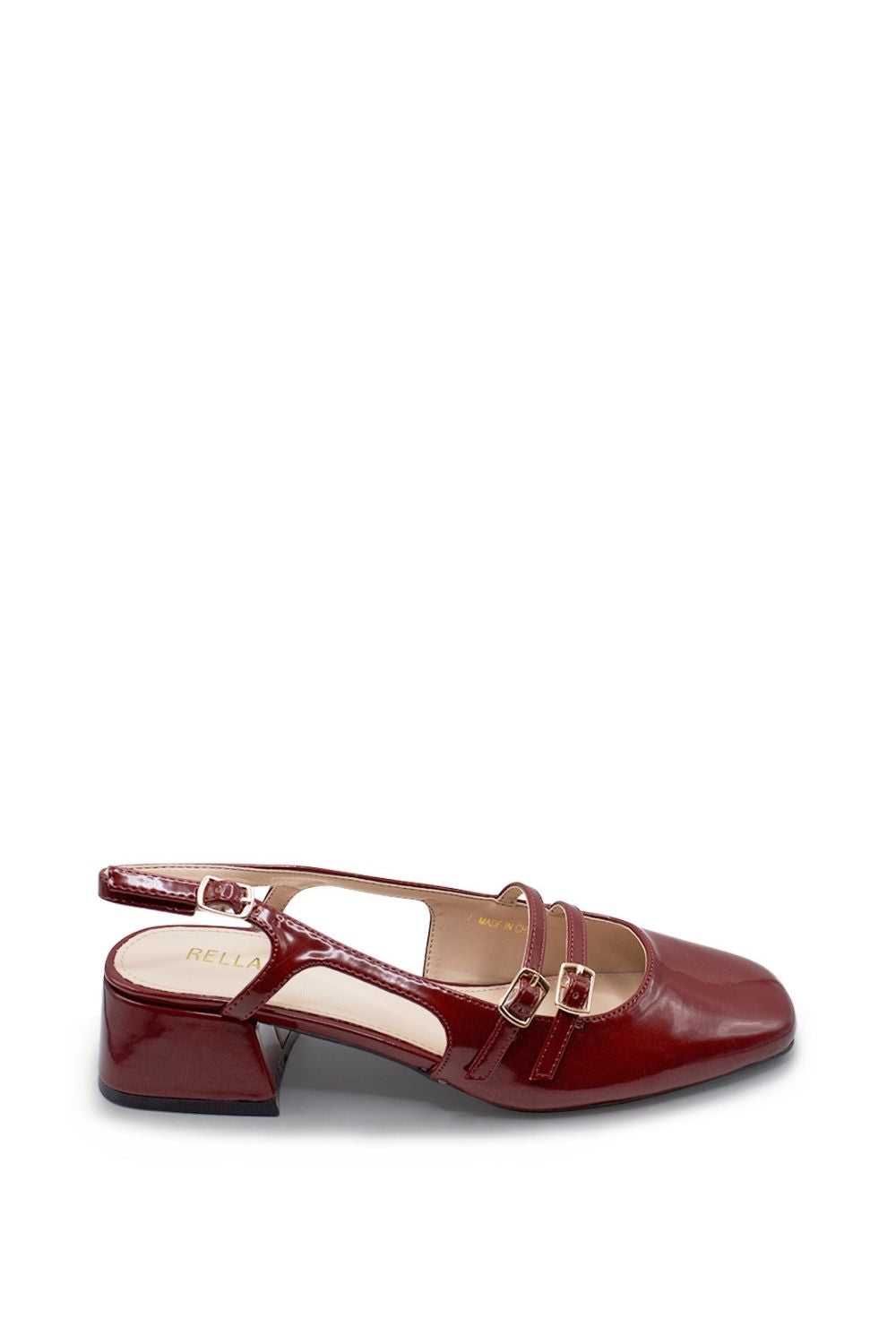 Natalie Slingback Ballet Flat- Leather Burgundy – Rella