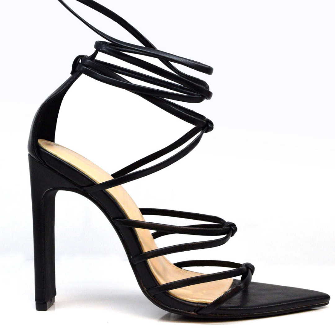 Emma Pointed Toe Lace Up Heel