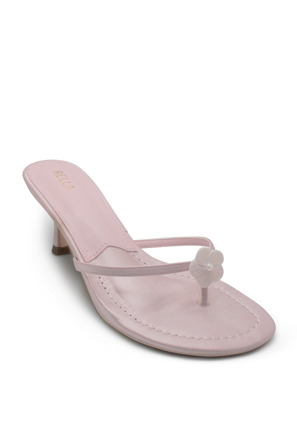 Clara Flower Heel - Pink SatinHeels