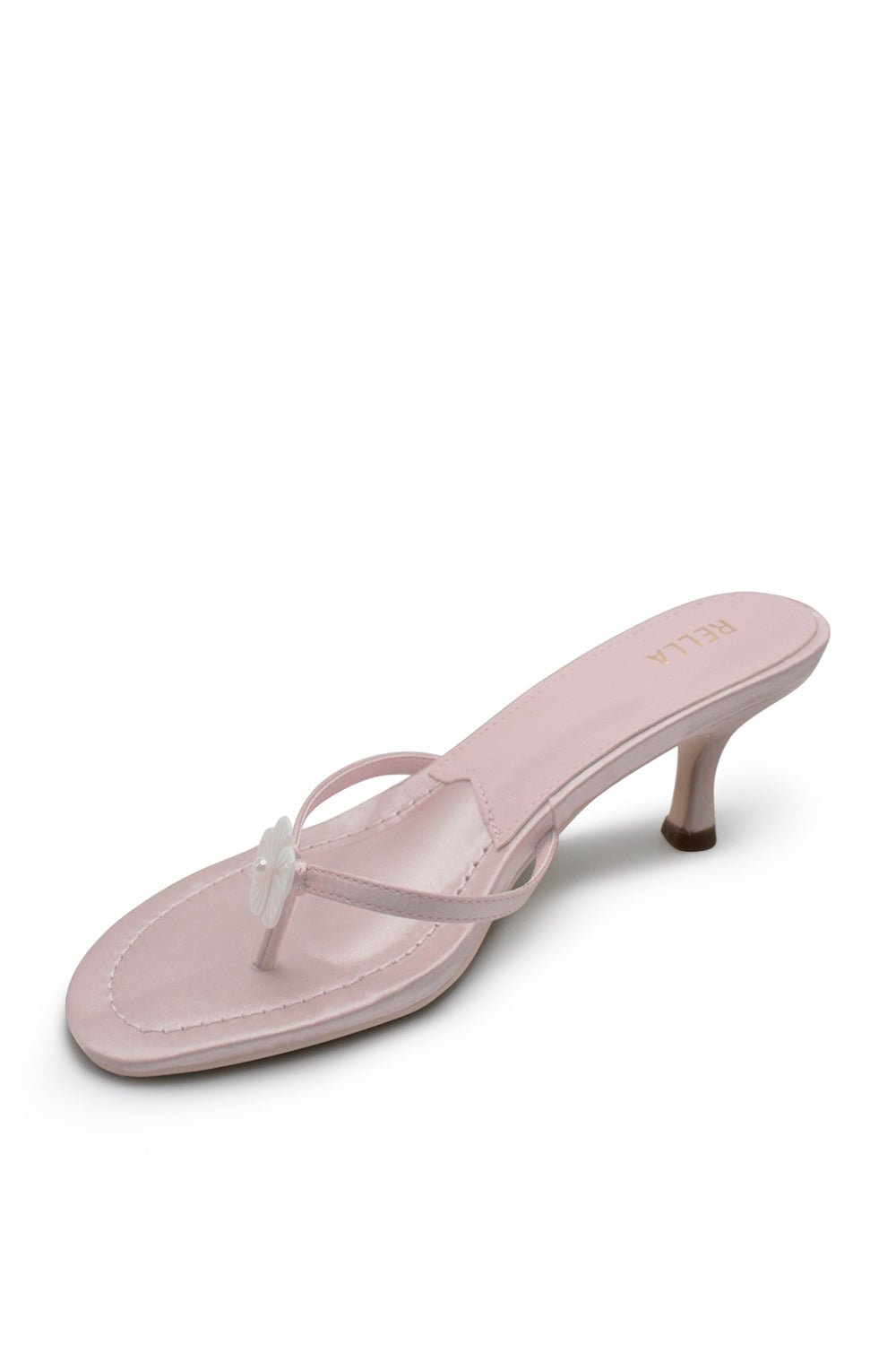 Clara Flower Heel - Pink SatinHeels