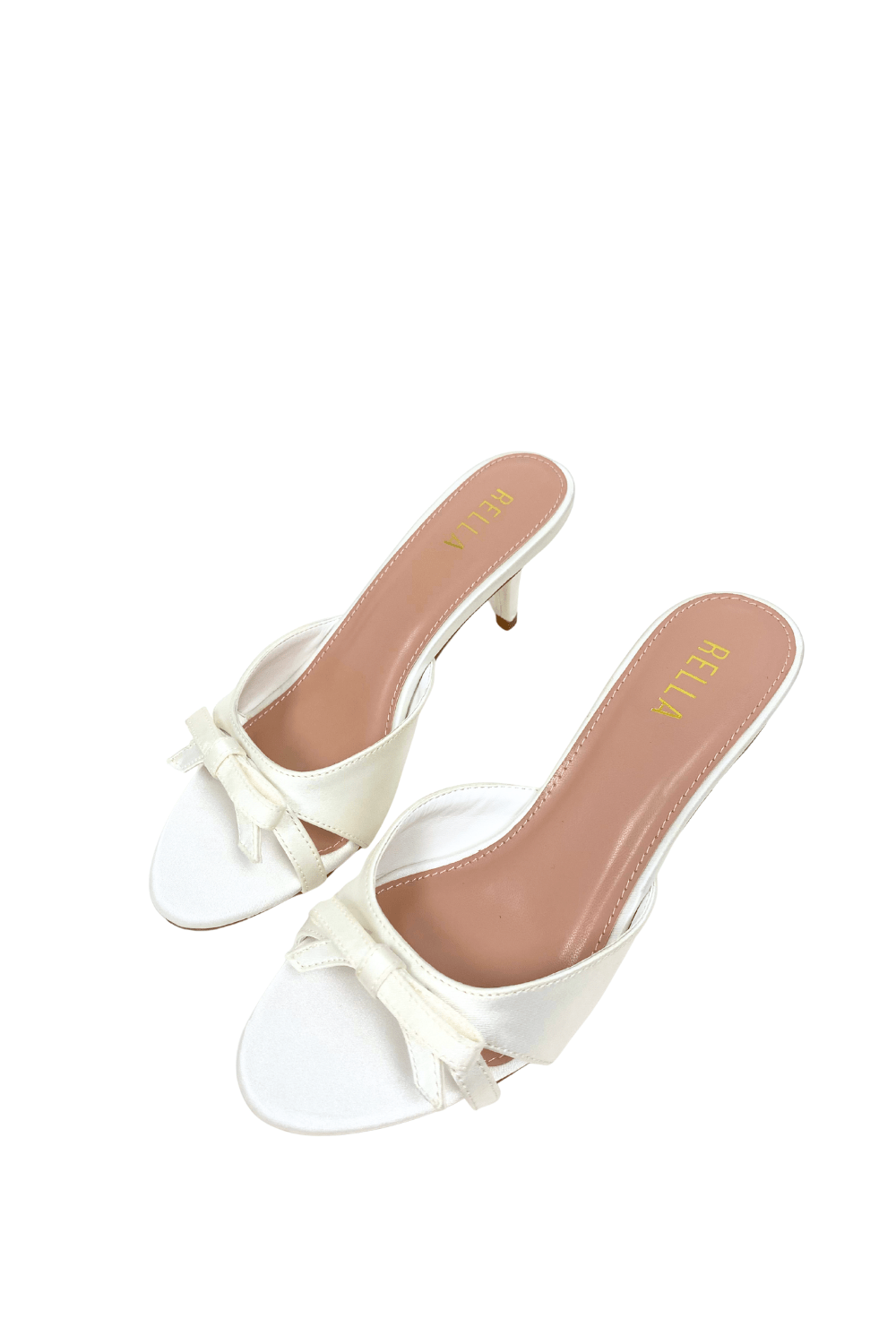 Delia Bow Heel - White SatinHeels
