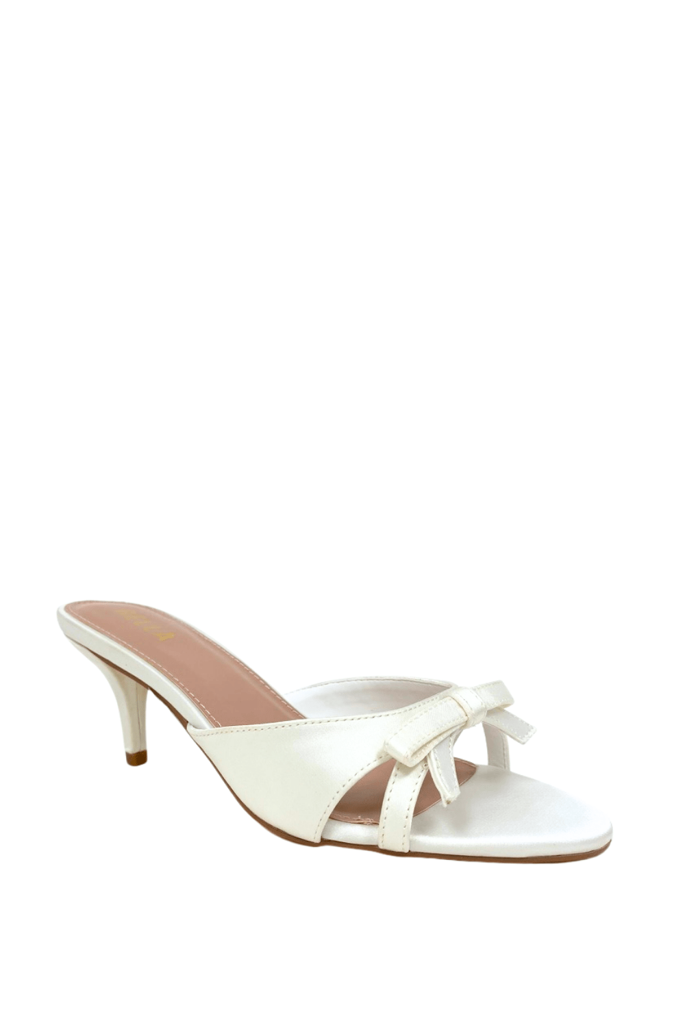 Delia Bow Heel - White SatinHeels