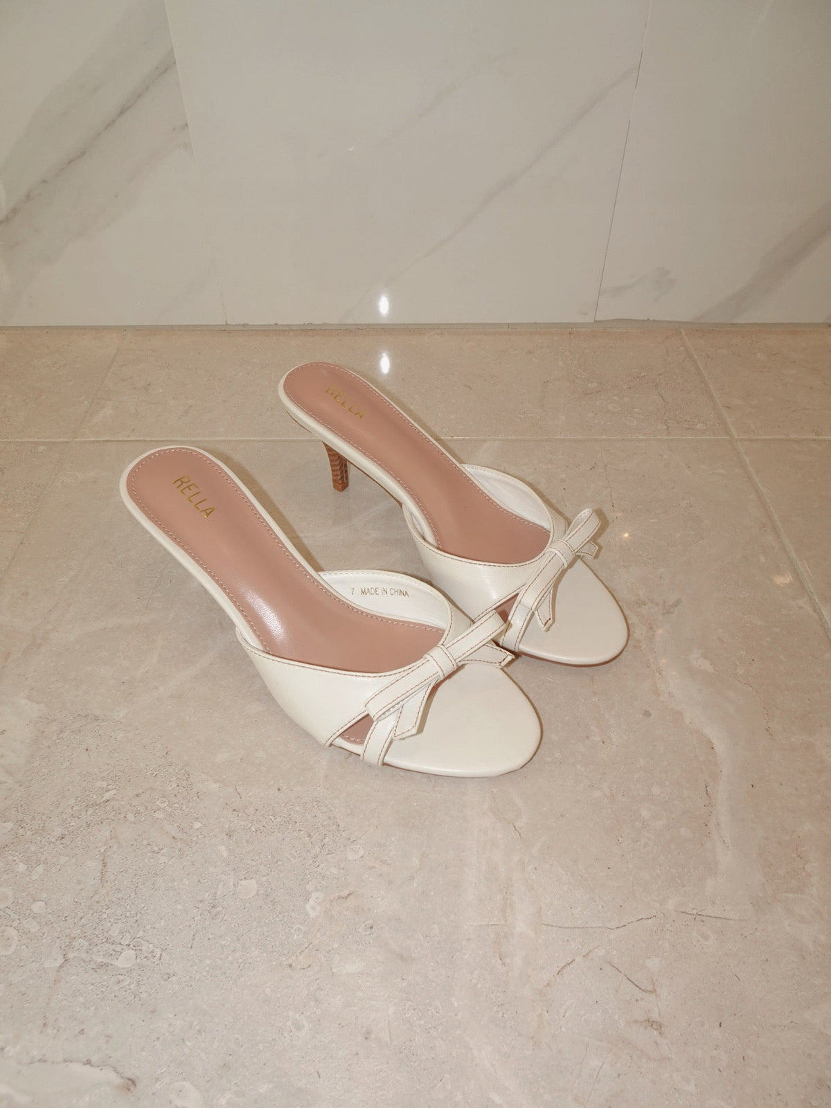 Delia Bow Heel - WhiteHeels