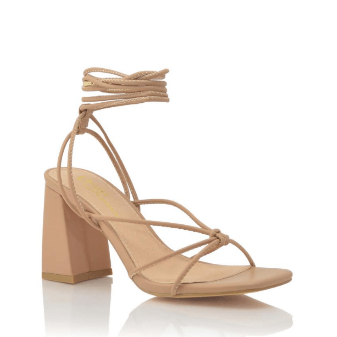 Harlee Lace Up Low Block HeelHeels
