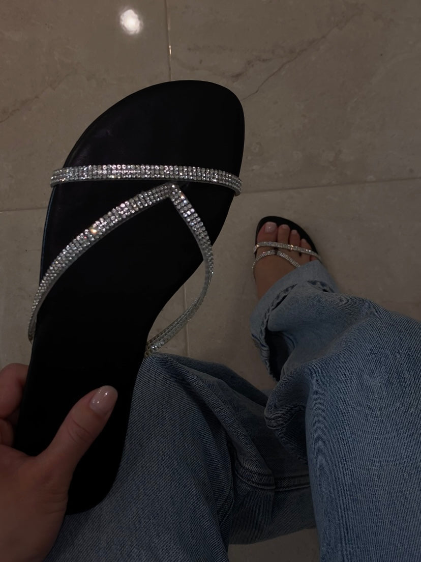 Isla Rhinestone Flat SandalSandals