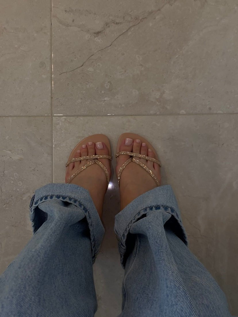 Isla Rhinestone Flat SandalSandals