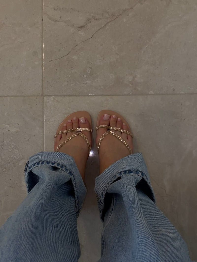 Isla Rhinestone Flat SandalSandals
