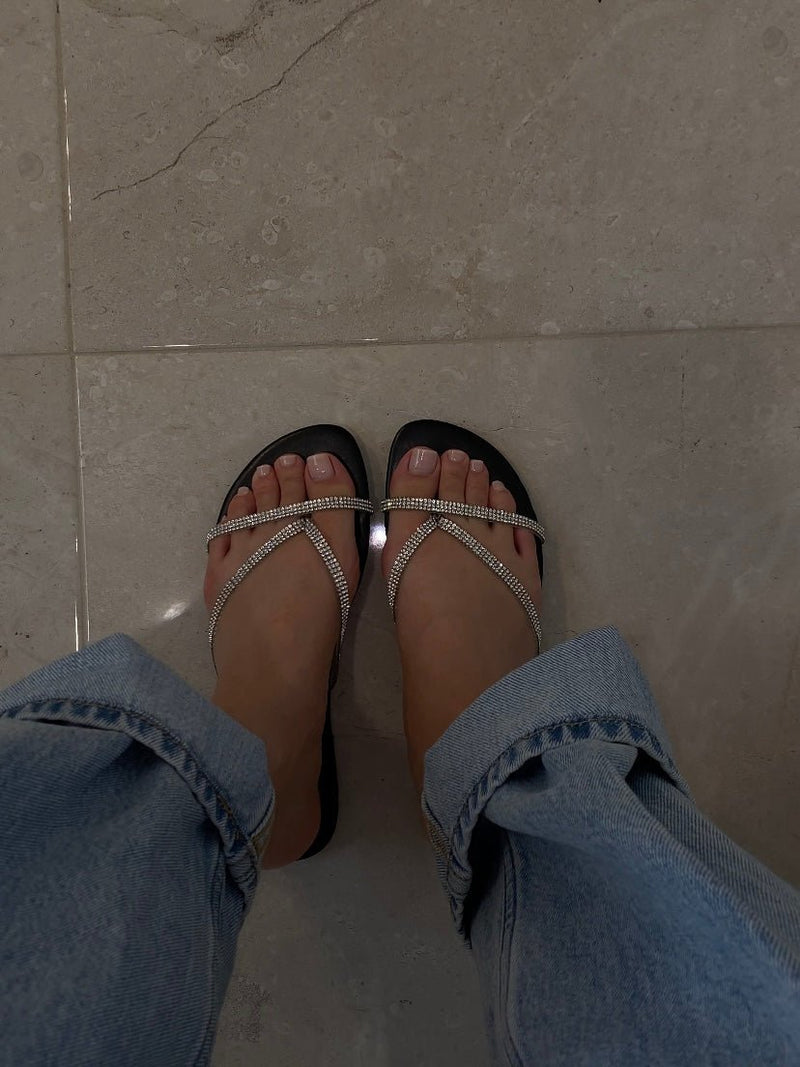 Isla Rhinestone Flat SandalSandals