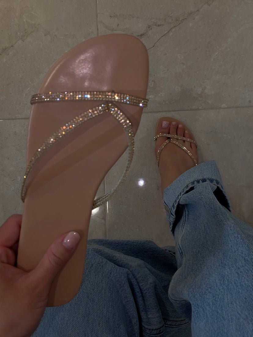 Isla Rhinestone Flat SandalSandals