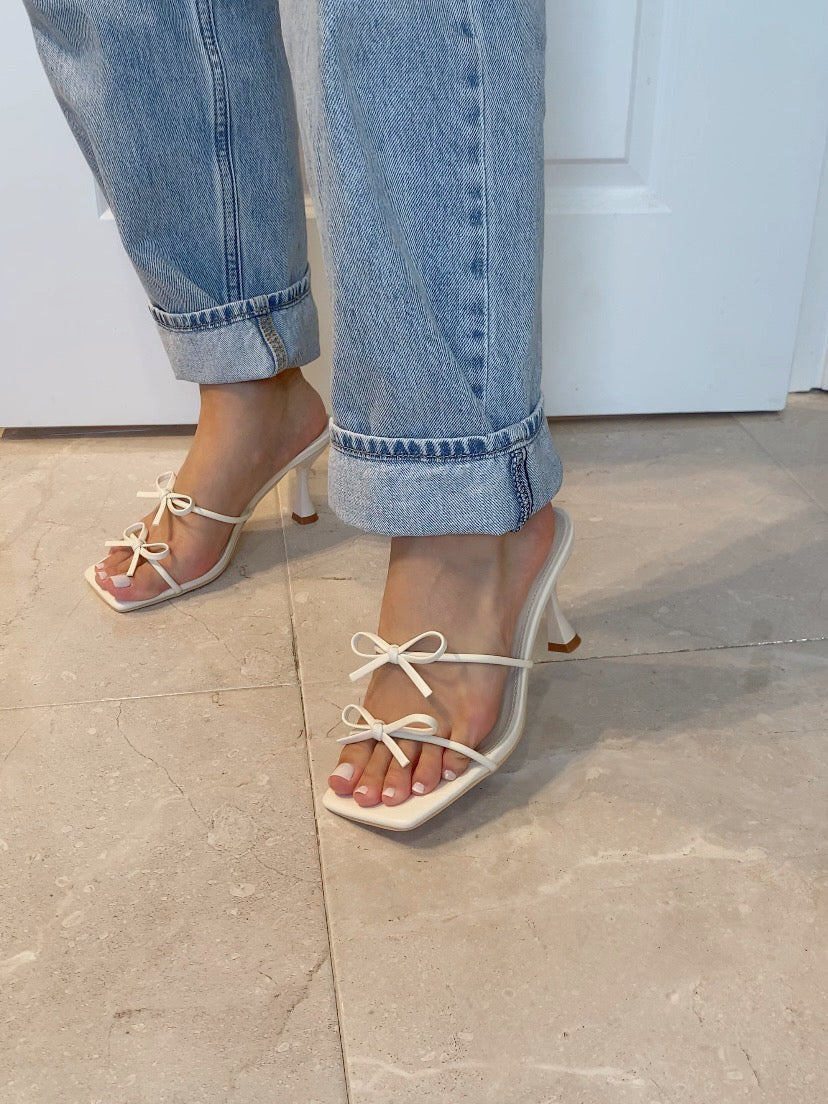 Kitty Bow Heel - CreamHeels
