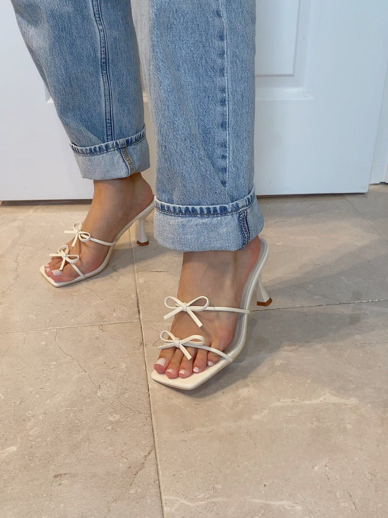 Kitty Bow Heel - CreamHeels