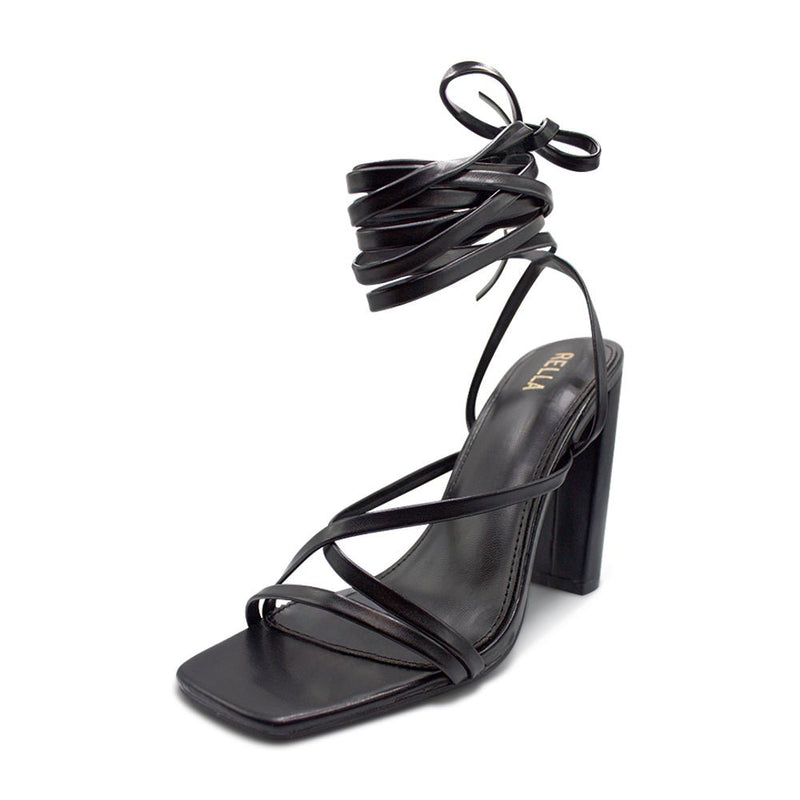 Lela Lace Up Heel - BlackHeels