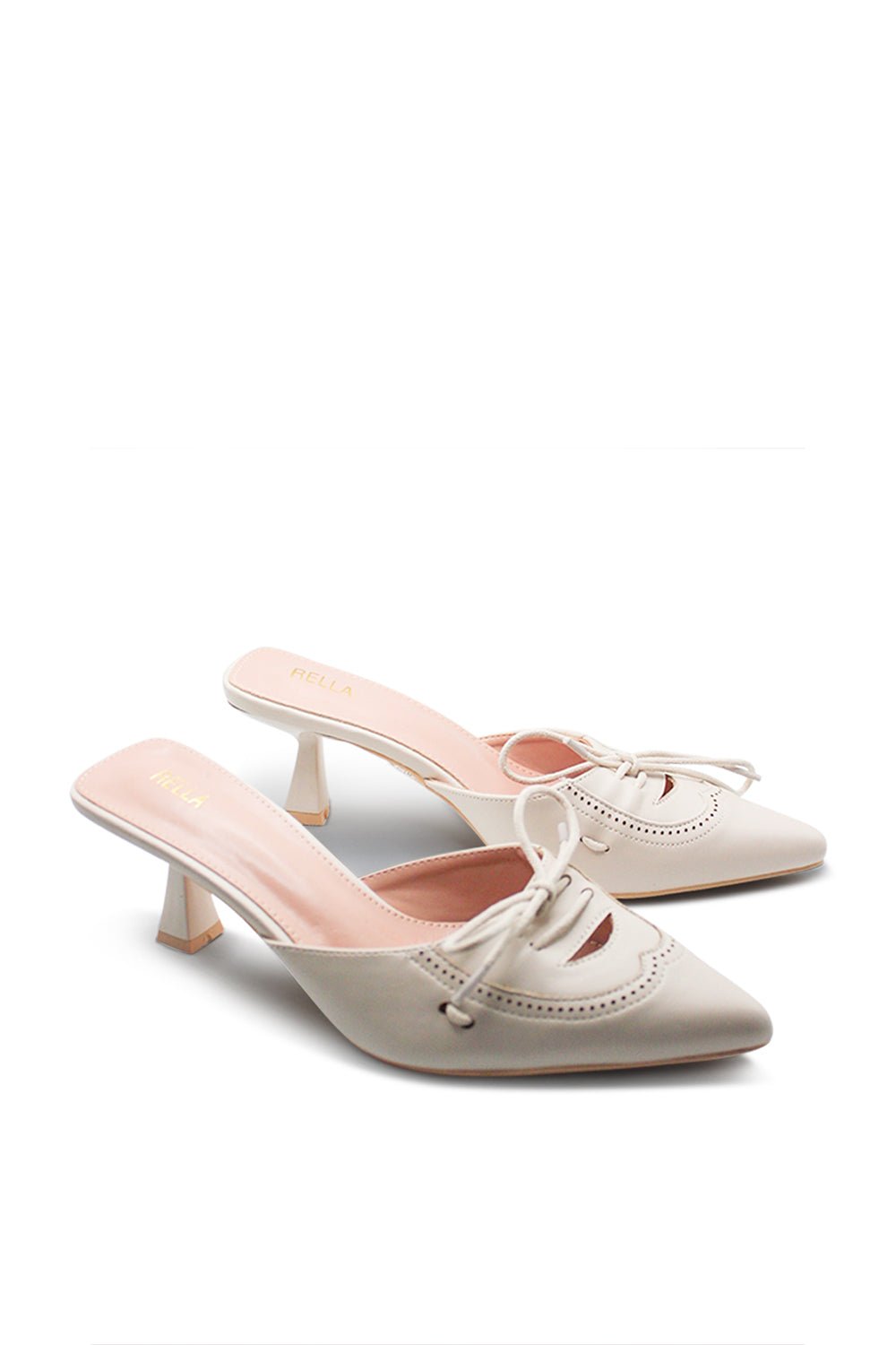 Mazzy Pointed Toe Kitten Heel - BeigeHeels