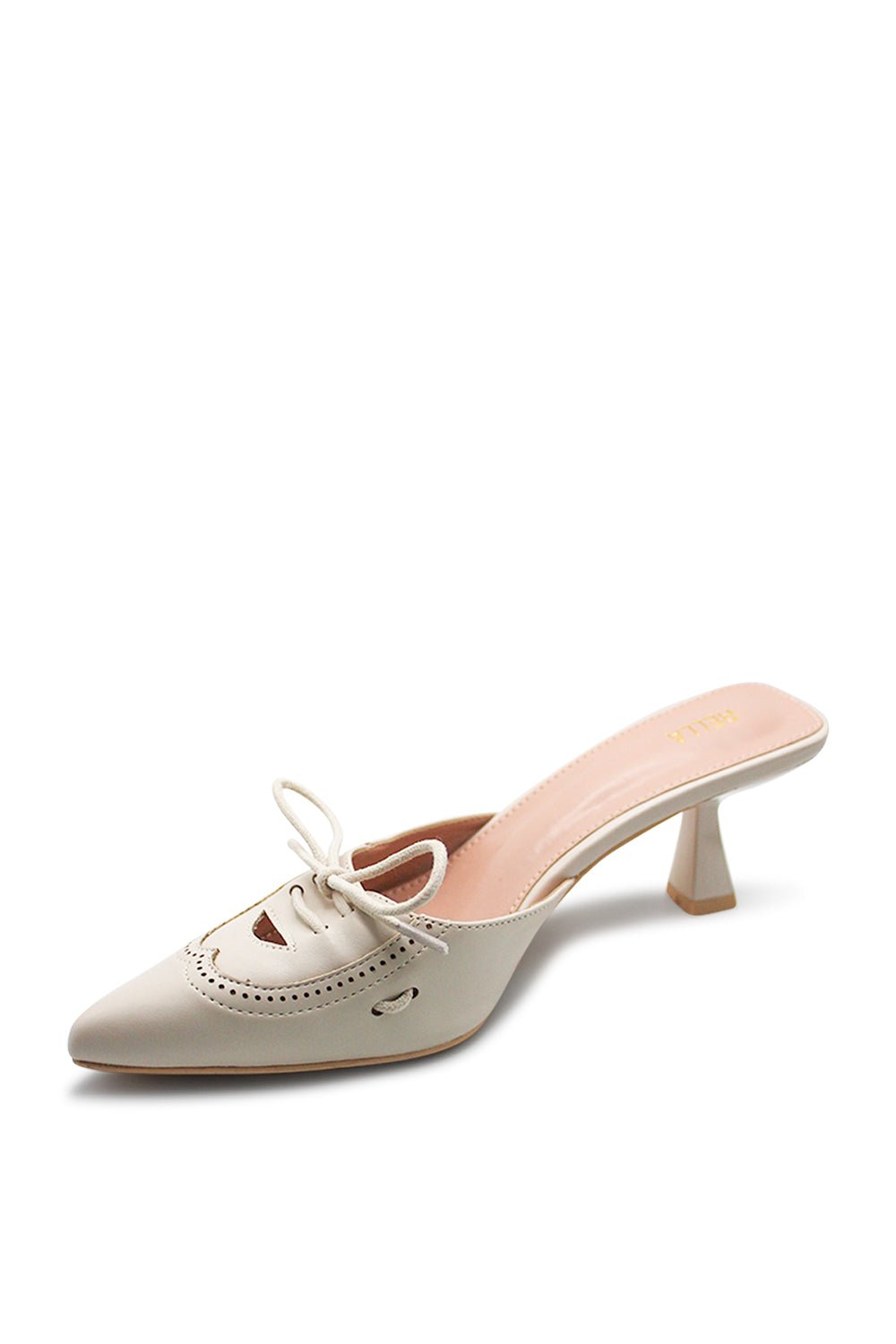 Mazzy Pointed Toe Kitten Heel - BeigeHeels