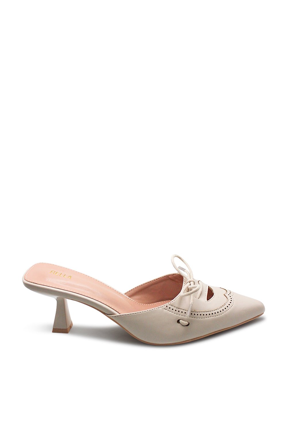 Mazzy Pointed Toe Kitten Heel - BeigeHeels