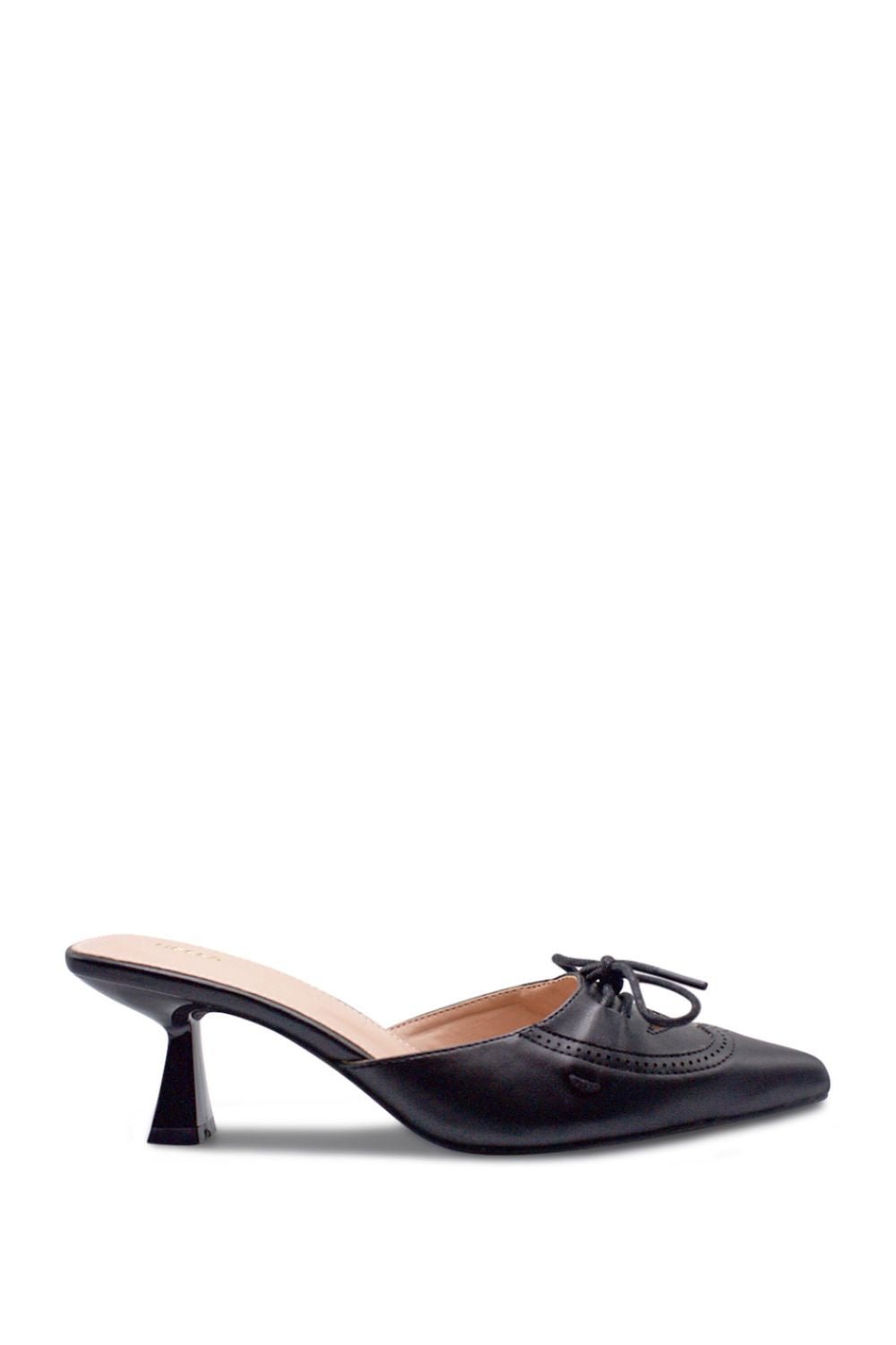 Mazzy Pointed Toe Kitten Heel - BlackHeels