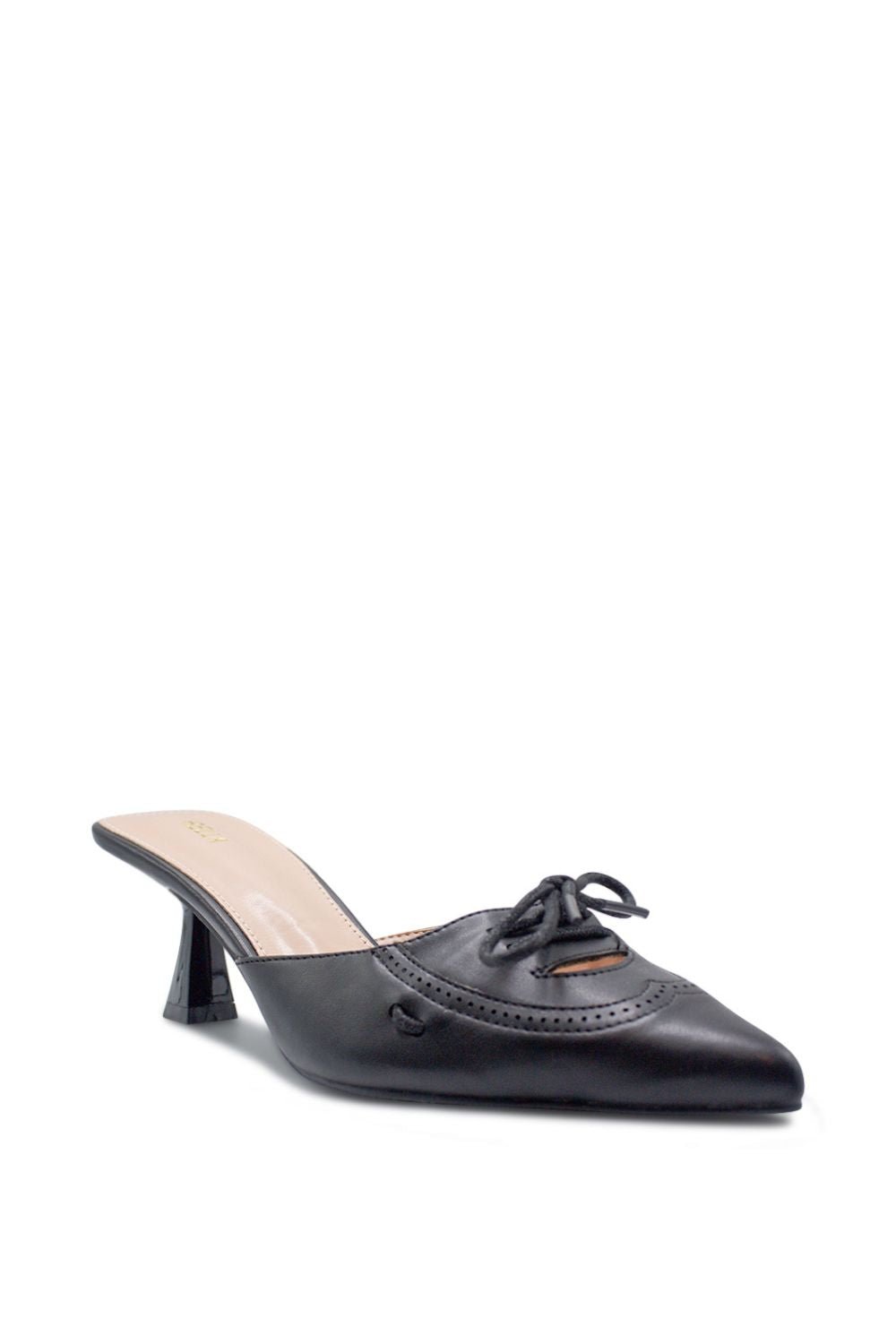 Mazzy Pointed Toe Kitten Heel - BlackHeels