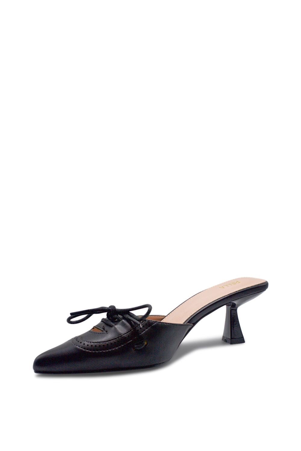 Mazzy Pointed Toe Kitten Heel - BlackHeels