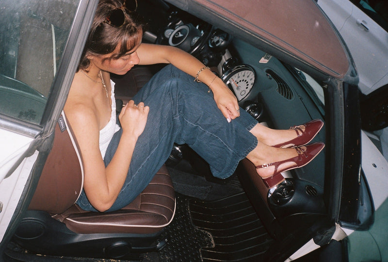Natalie Slingback Ballet Flat- Leather BurgundySandals