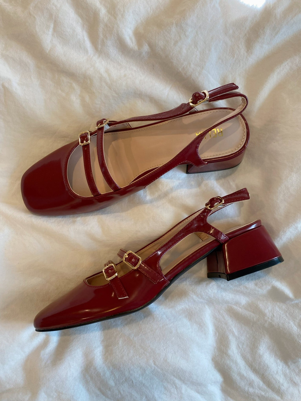 Natalie Slingback Ballet Flat- Leather BurgundySandals