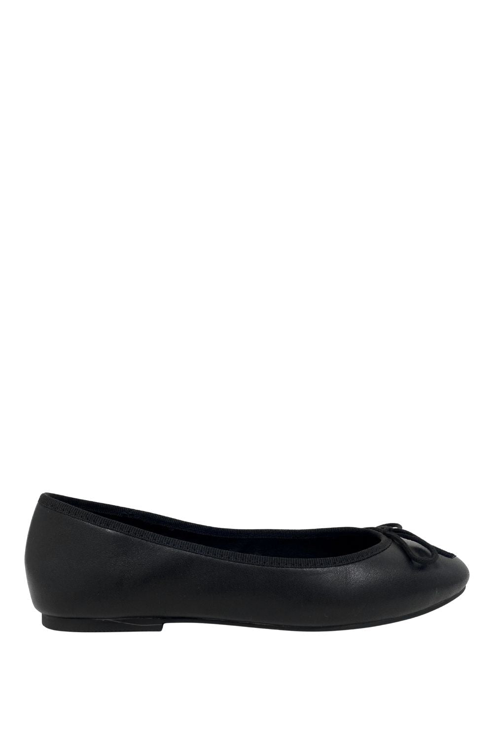 Rosie Leather Flats - BlackSandals