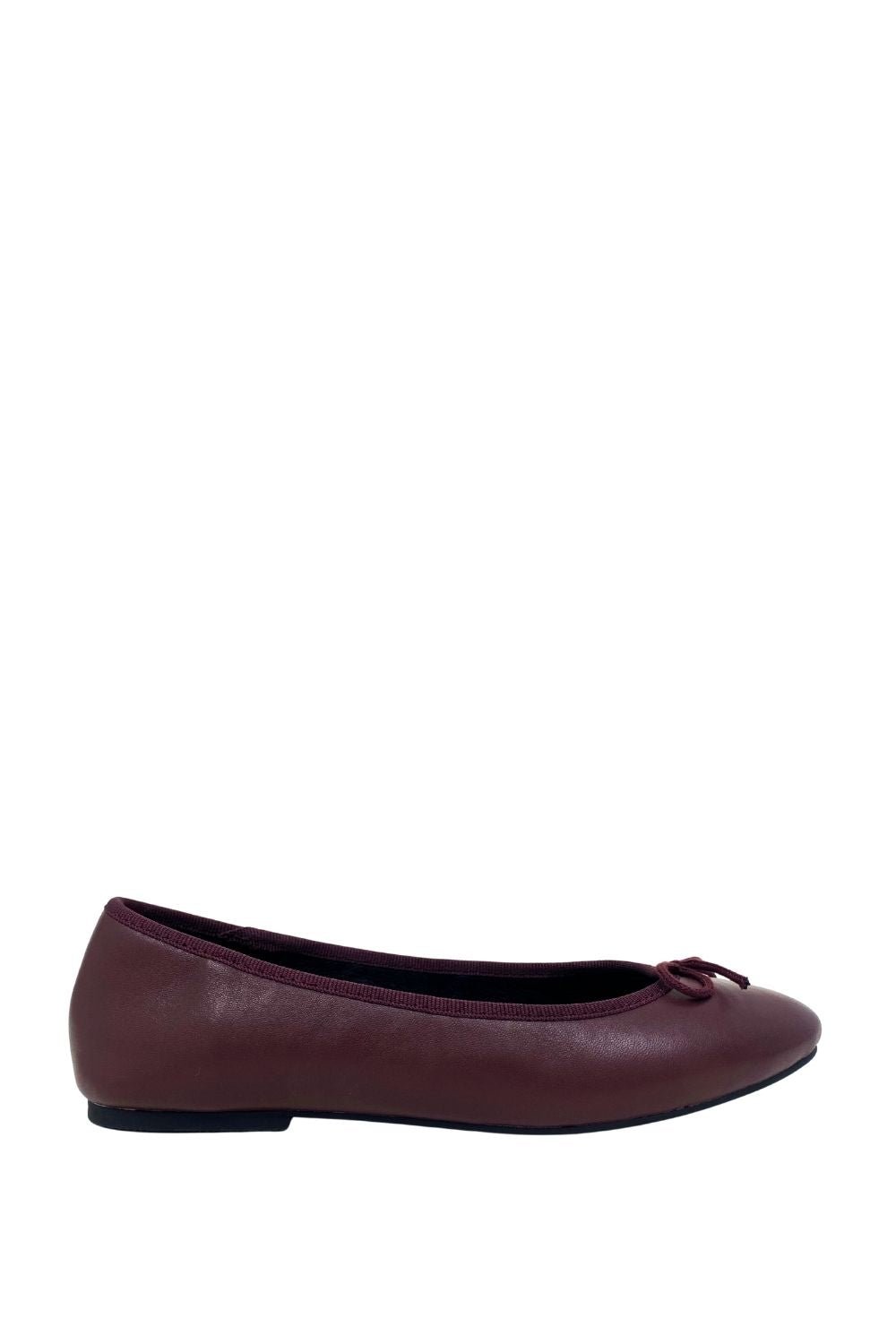 Rosie Leather Flats - BurgundySandals