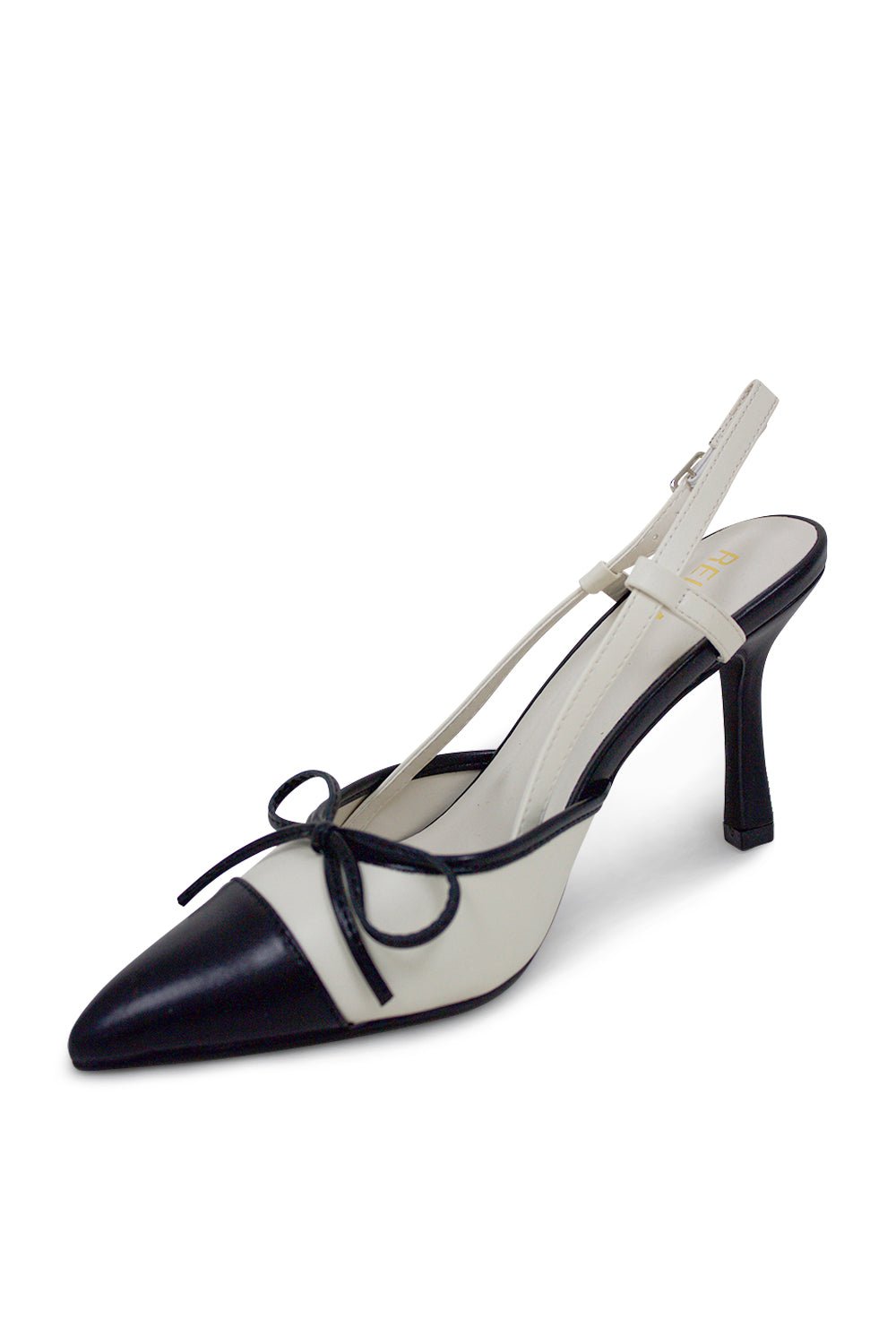 Vee Pointed Toe Kitten Slingback Heel - WhiteHeels