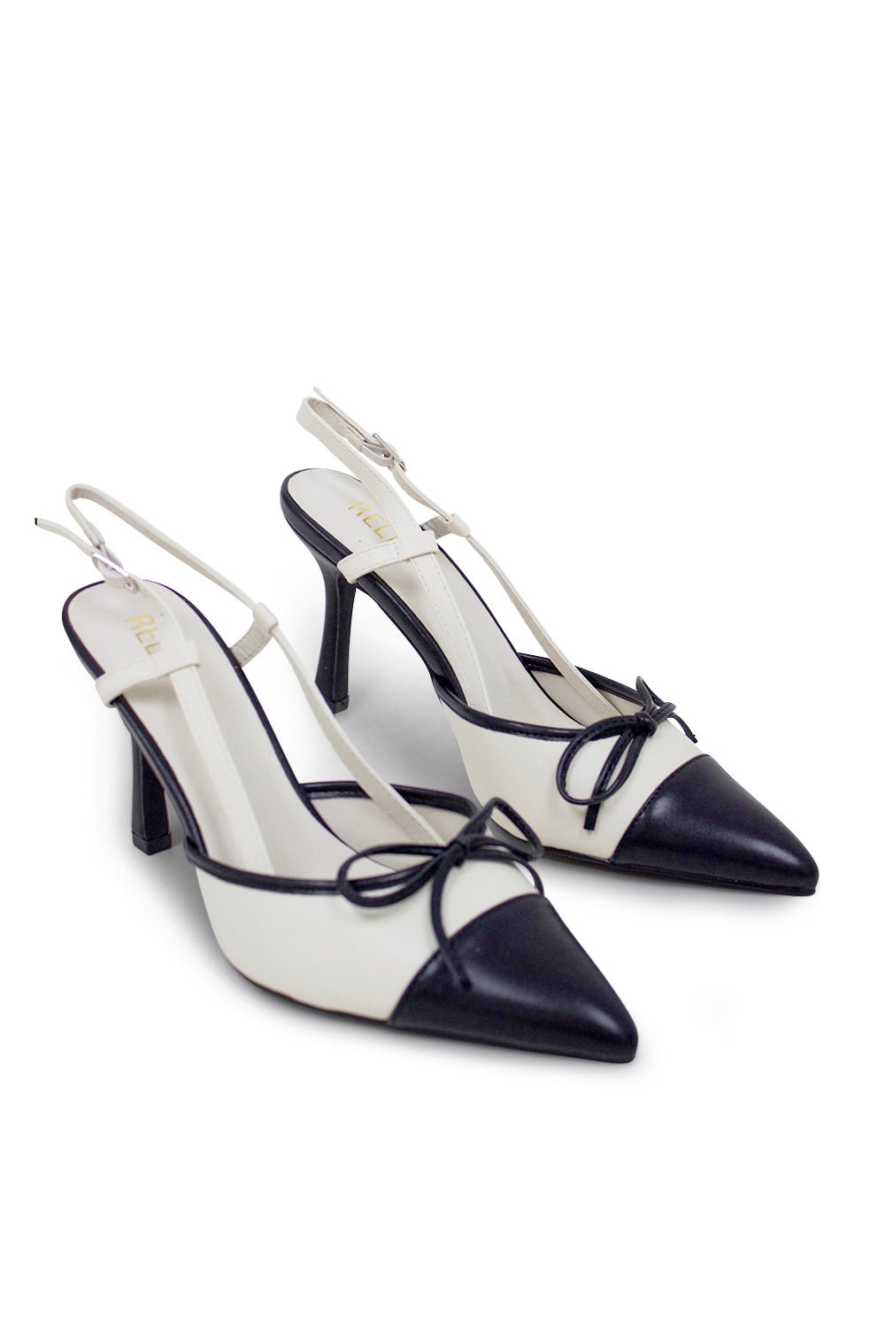 Vee Pointed Toe Kitten Slingback Heel - WhiteHeels