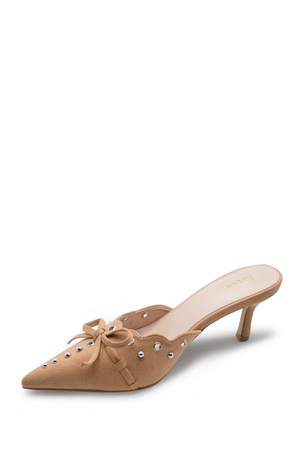 Yasmin Pointed Toe Studded Mule HeelHeels