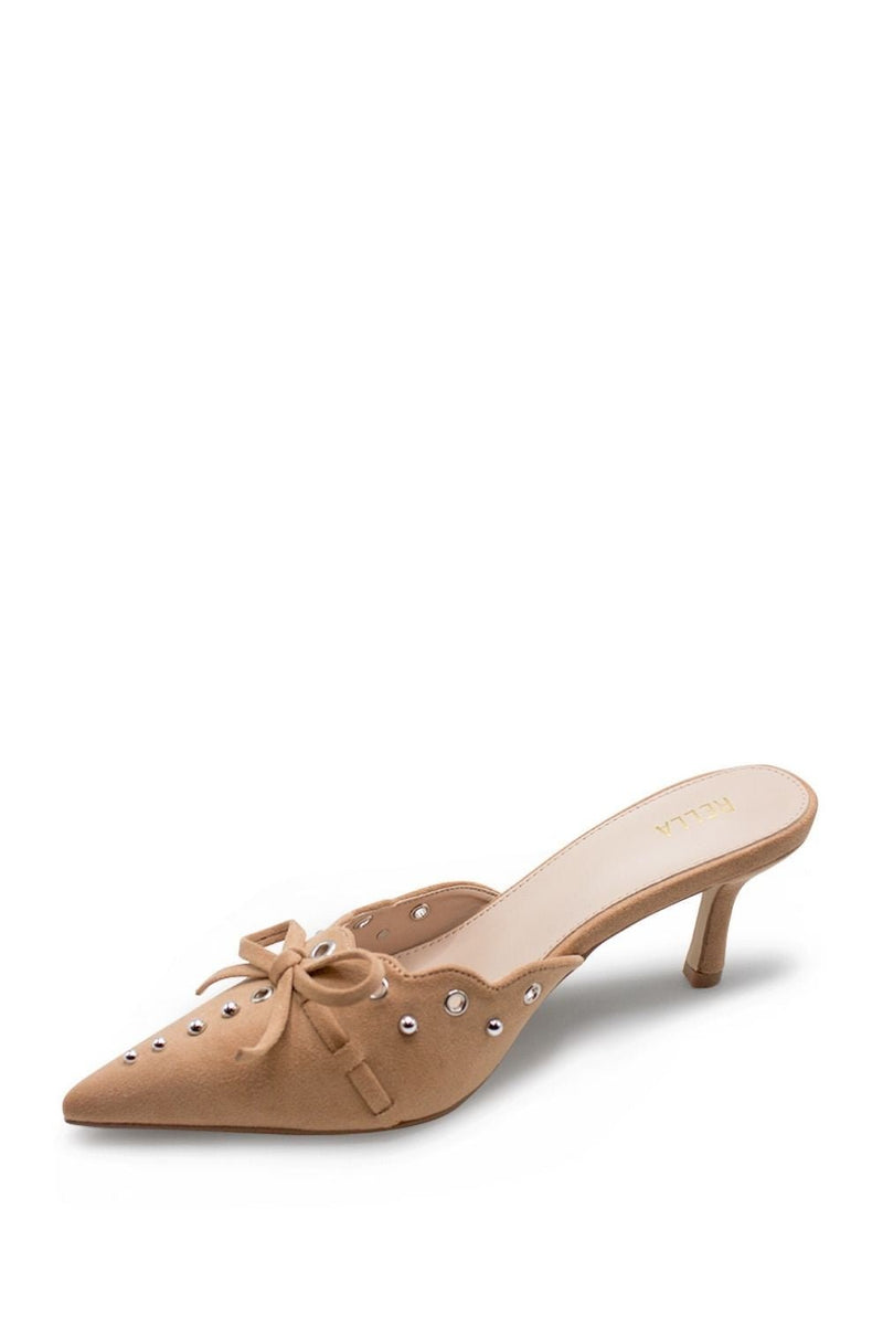 Yasmin Pointed Toe Studded Mule HeelHeels