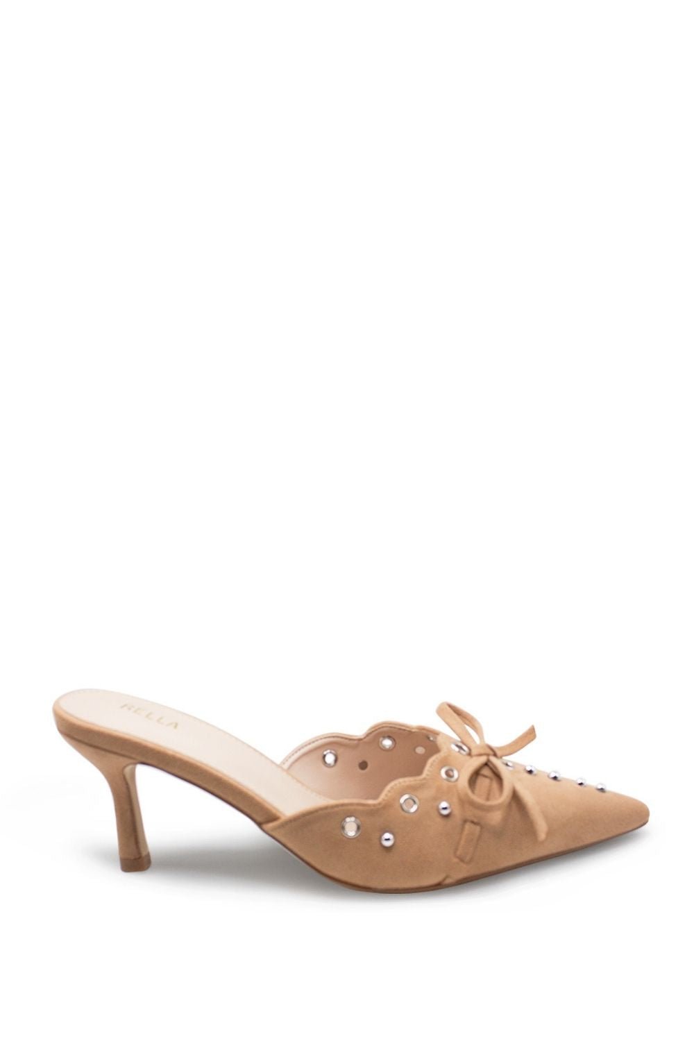 Yasmin Pointed Toe Studded Mule HeelHeels