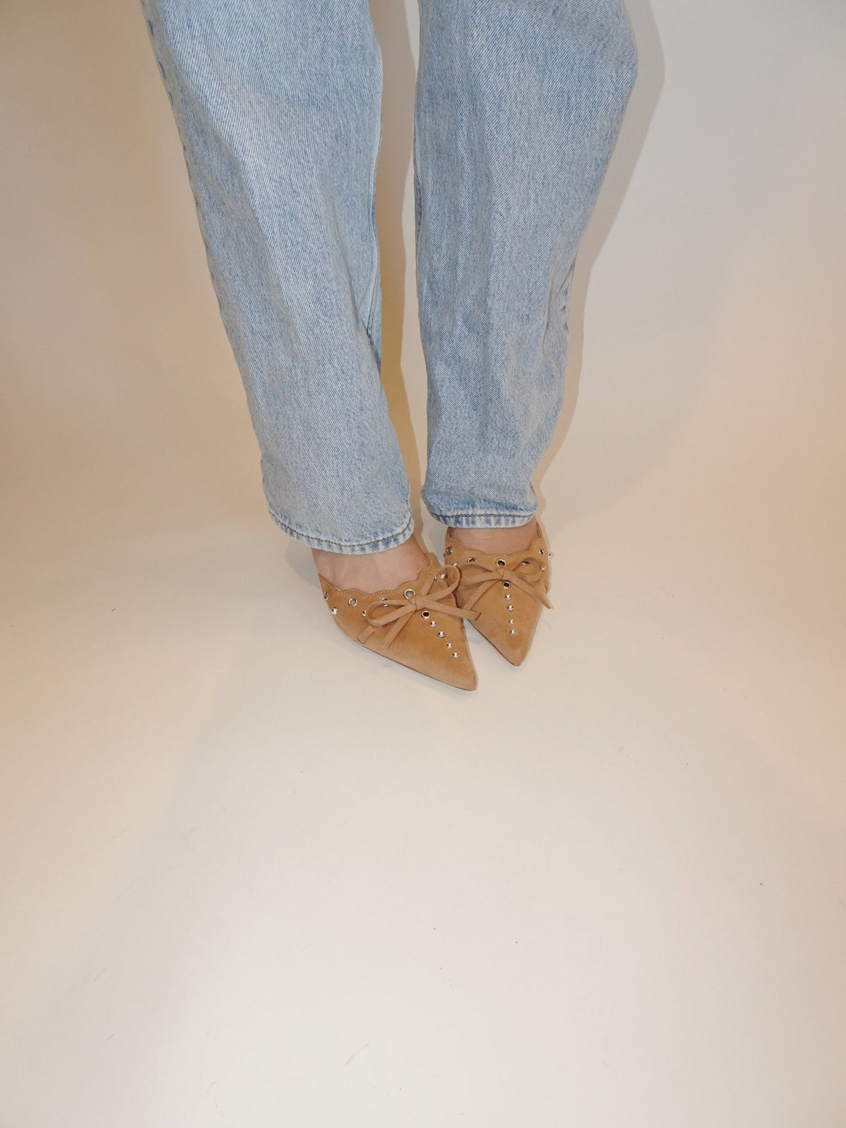 Yasmin Pointed Toe Studded Mule HeelHeels