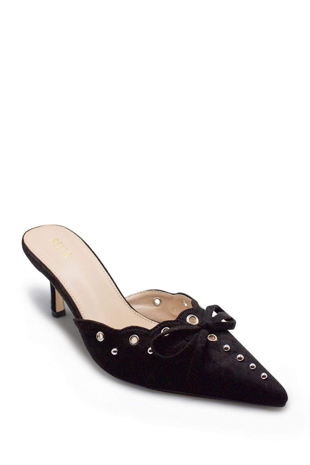 Yasmin Pointed Toe Studded Mule HeelHeels