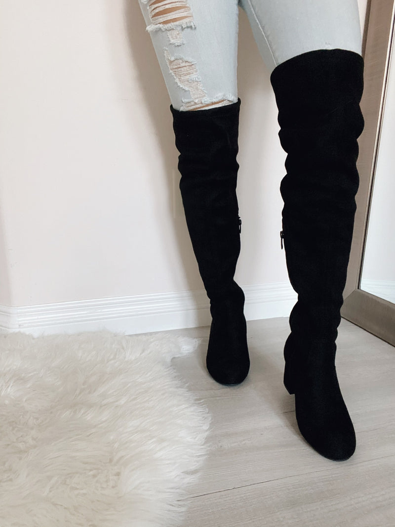 Lola Over the Knee Boot- Black
