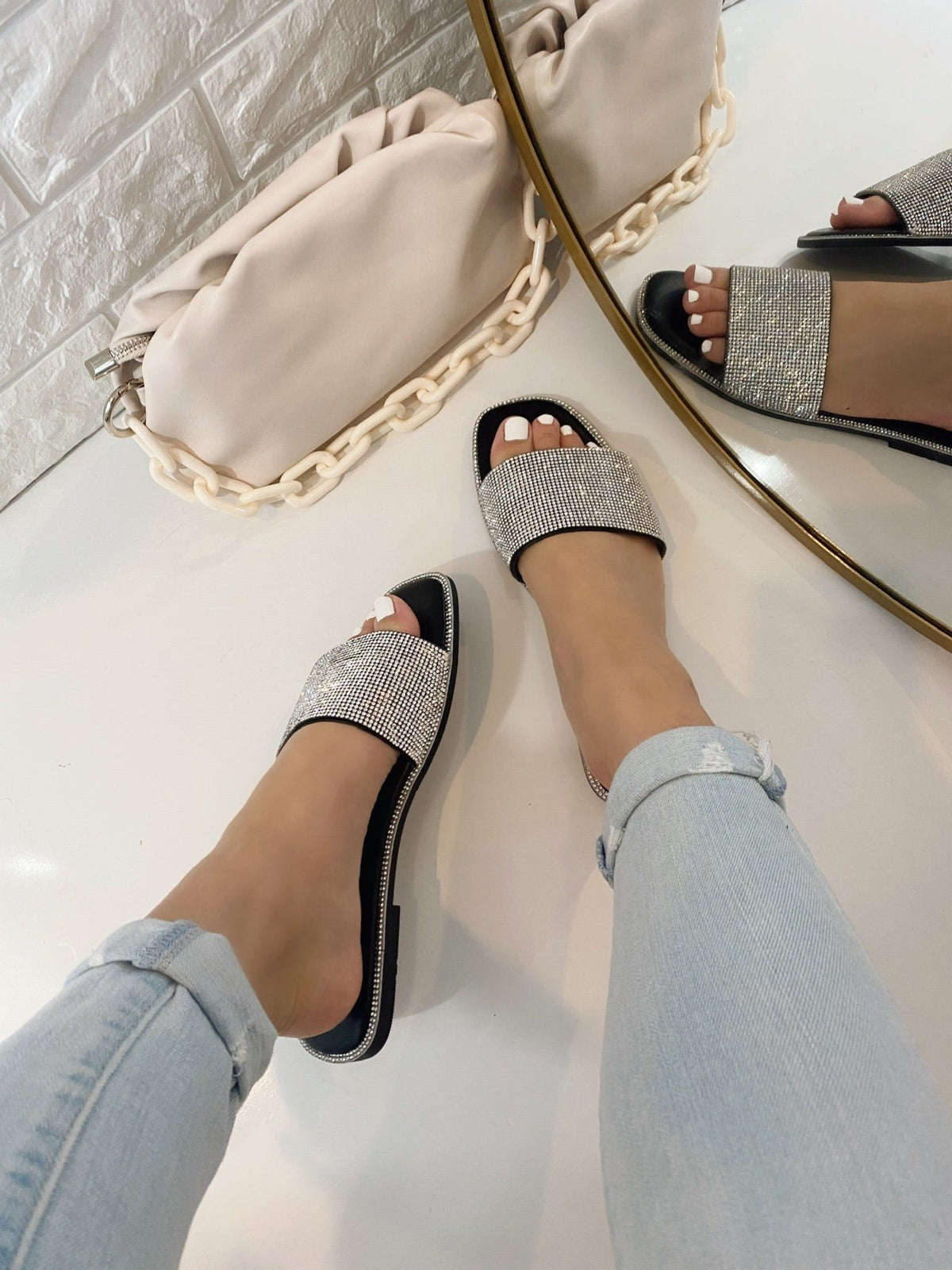 Bonnie Rhinestone Slide SandalSandals