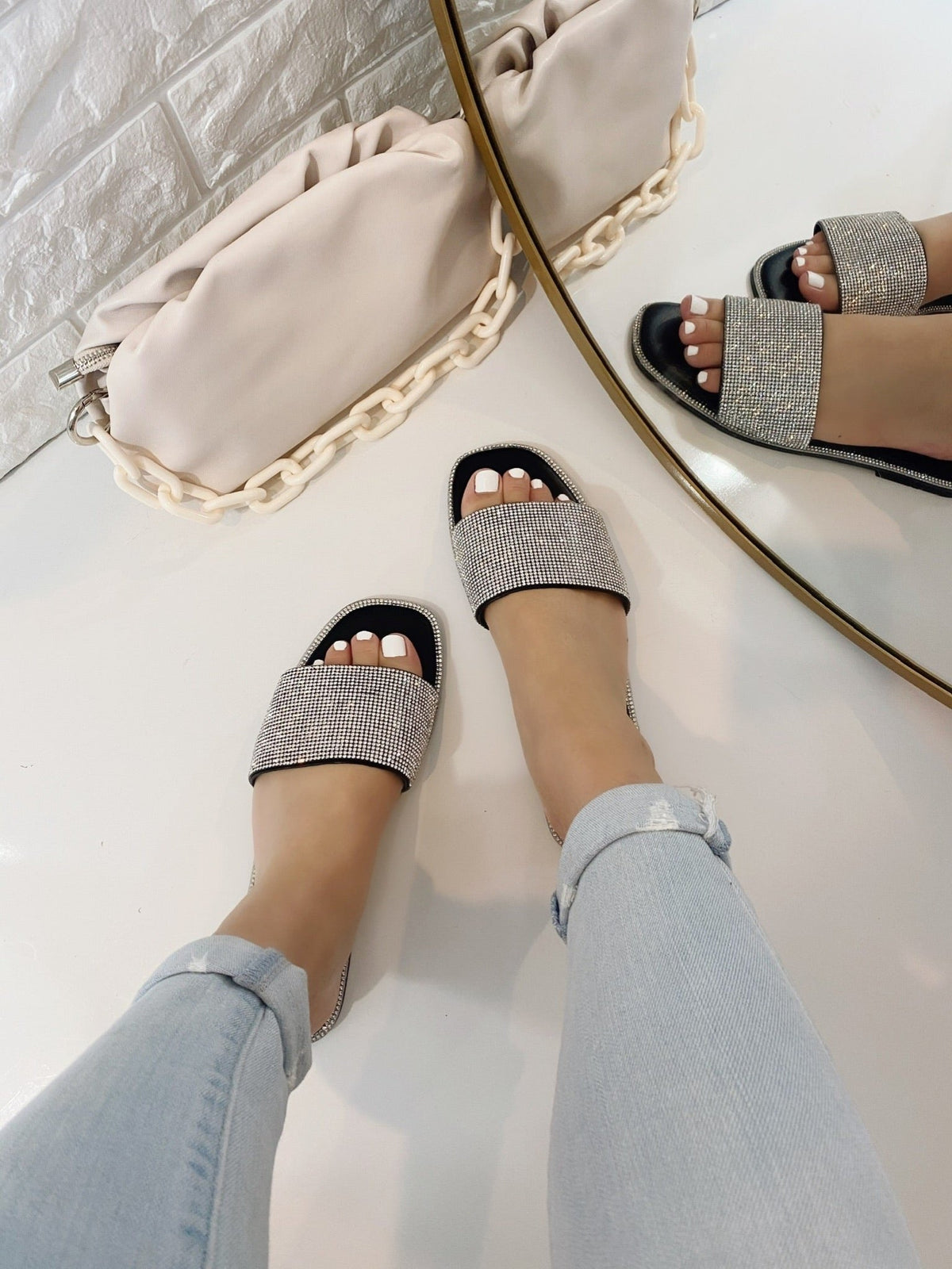 Bonnie Rhinestone Slide SandalSandals