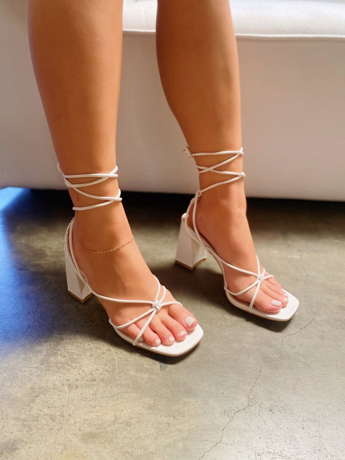 Harlee Lace Up Low Block HeelHeels