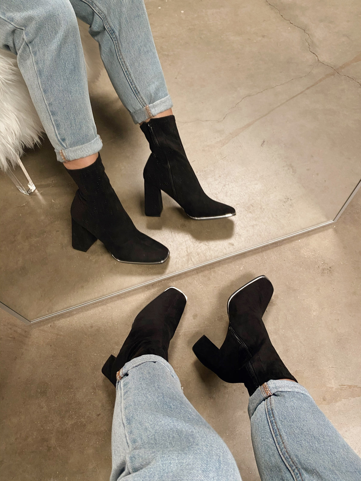 Charlie Faux Suede Block Boot