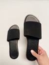 Sarah Metallic Slide Sandal - Black